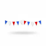 Guirlande tricolore 20 fanions 10 m - Guirlande bleu blanc rouge - Guirlande fête de village - Ballons et Accessoires de fête