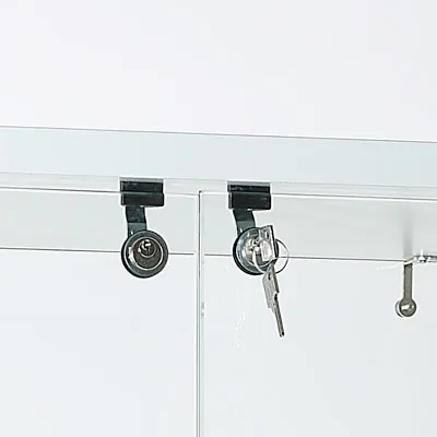Vitrine colonne en verre trempé blanc L 60 x P 40 x H 180 cm - Vitrine en verre - Vitrines tablettes fixes-3
