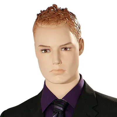 Mannequin homme assis, cheveux sculptés - Mannequins cheveux sculptés-2