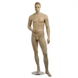 Mannequin homme cheveux sculptés roux H 186 cm Fibre de verre - Chair - Mannequins hommes
