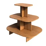 Présentoir ovale 3 niveaux - Podium de présentation chêne corbridge 120 x 90 x H 106 cm - French Days
