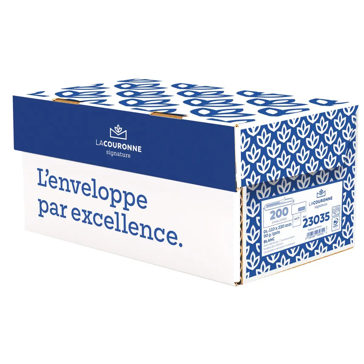 Enveloppes Blanches 110x220 mm DL 90g - Paquet de 200 - Enveloppes blanches-2