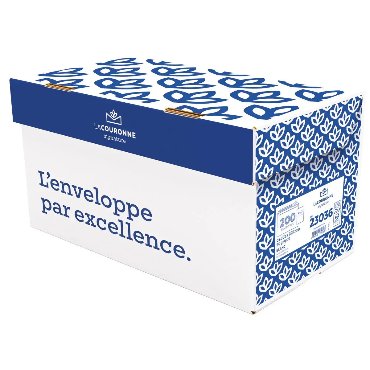 Enveloppe C5 blanche sans fenêtre La Couronne Signature 162 x 229 mm 90g – Boîte de 200 - Enveloppes blanches-2