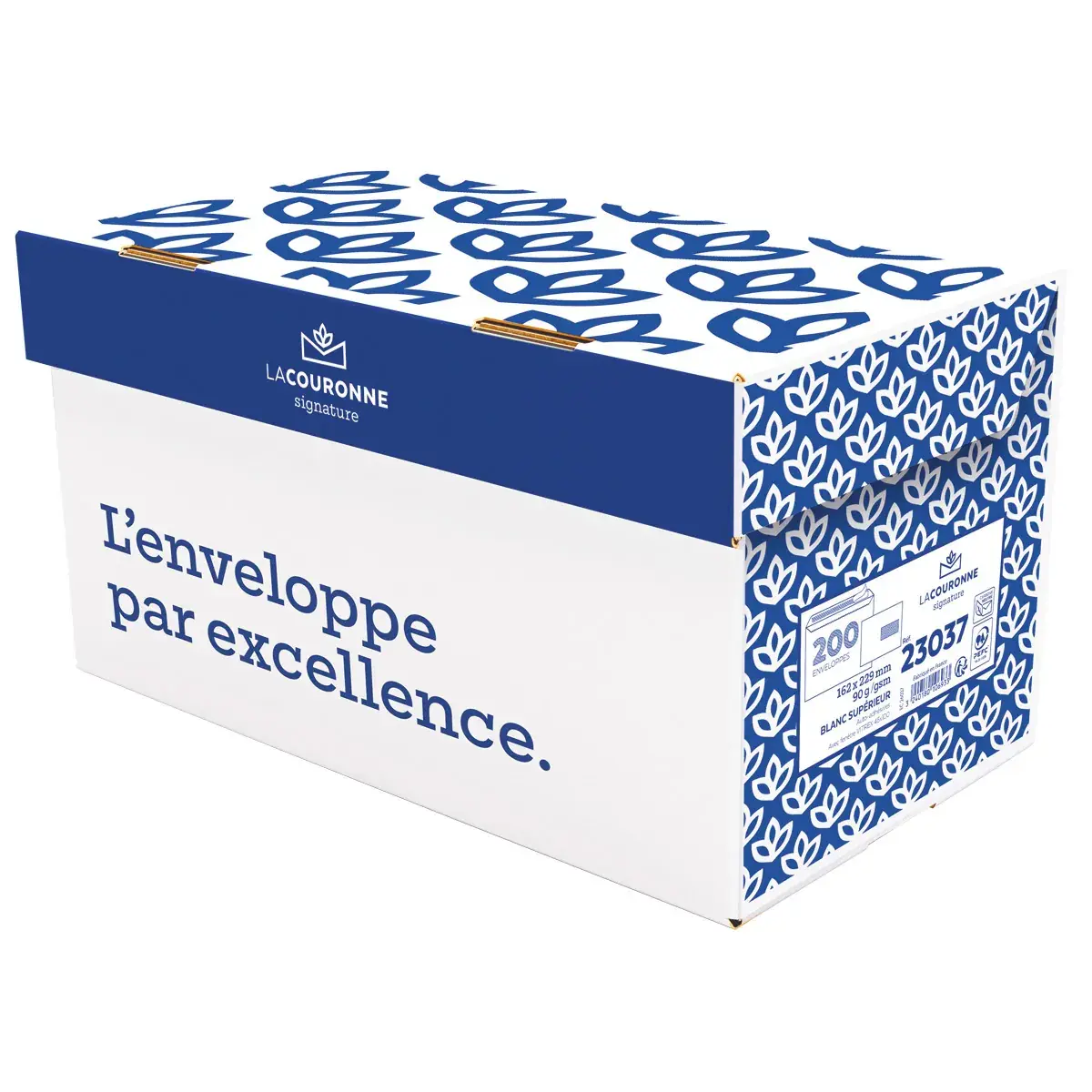 Enveloppe C5 blanche avec fenêtre La Couronne Signature 162 x 229 mm 90g – Boîte de 200 - Enveloppes blanches, Enveloppes kraft-2