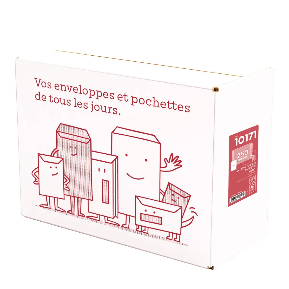 Pochette C4 kraft brun avec fenêtre La Couronne Admin 229 x 324 mm 90g – Boîte de 250 - Pochettes kraft-2