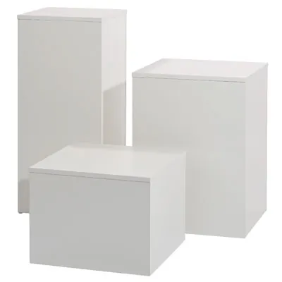Podium colonne blanc 40 x 40 x 90 cm - Podium cube - Podium de présentation magasin - Podiums de présentation, Présentoirs 3 niveaux-2
