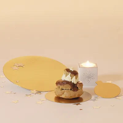Rond carton double face Or / Noir ø 14 cm - Rond pâtisserie - Support gâteau - Paquet de 100 - Semelles gâteaux, Supports gâteaux-3