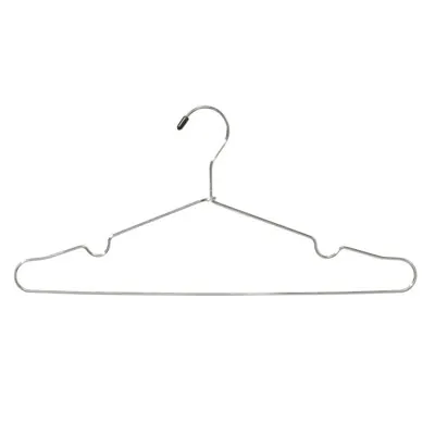 Cintre métal fil avec encoches et barre 40 cm gris - Cintre chemise - Cintre t-shirt - Lot de 100 - Cintres métal