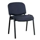 Chaise de réunion - Chaise visiteur - coque PVC tissu gris anthracite pieds noirs - Fauteuils et poufs