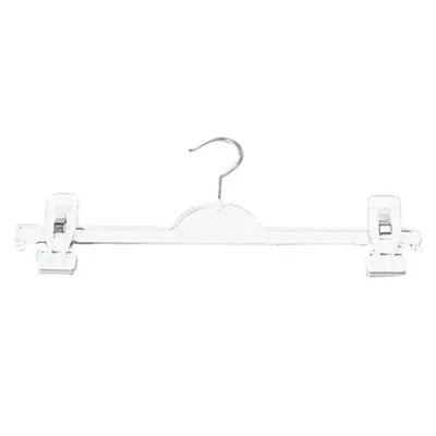 Cintre à pinces blanc plastique 36 cm - Cintre pantalon - Cintre jupe - Lot de 50 - Cintres à pinces
