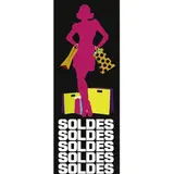 Affiche Soldes Femme Fuchsia Verticale 42x115 cm - Affiches Soldes, Panneaux soldes