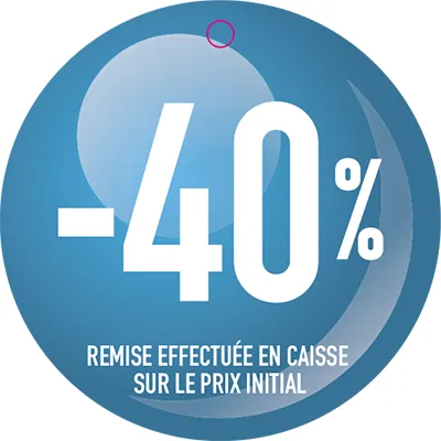 Etiquette ronde -40% ø 50 mm avec trou - Etiquette Soldes - Paquet de 100 - Étiquettes Soldes
