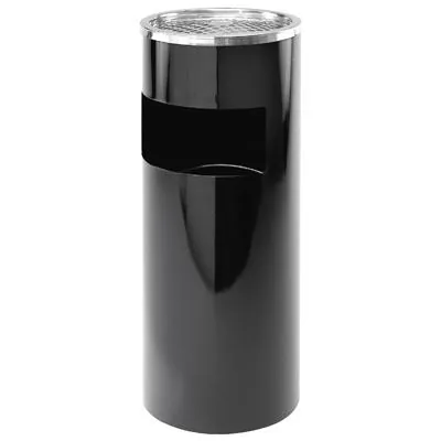Cendrier poubelle - Noir - ø 25 x H 61 cm - Cendriers professionnels