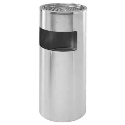 Cendrier poubelle - Inox - ø 25 x H 61 cm - Cendriers professionnels