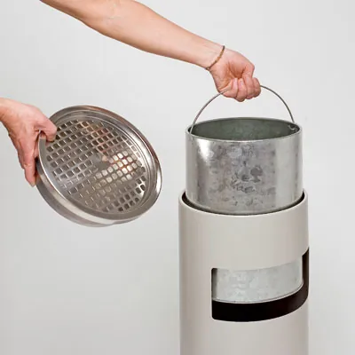 Cendrier poubelle - Inox - ø 25 x H 61 cm - Cendriers professionnels-2