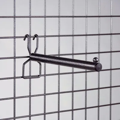 Bras droit pour grille d'exposition L 23 cm Gris Martelé - Tiges et Bras pour grilles-2