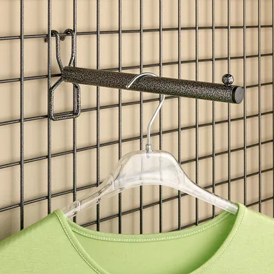 Bras droit pour grille d'exposition L 23 cm Gris Martelé - Tiges et Bras pour grilles-3