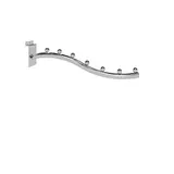 Bras incliné pour fond rainuré avec 6 boules L 35 cm métal chromé tube rond ø 19 mm - Bras