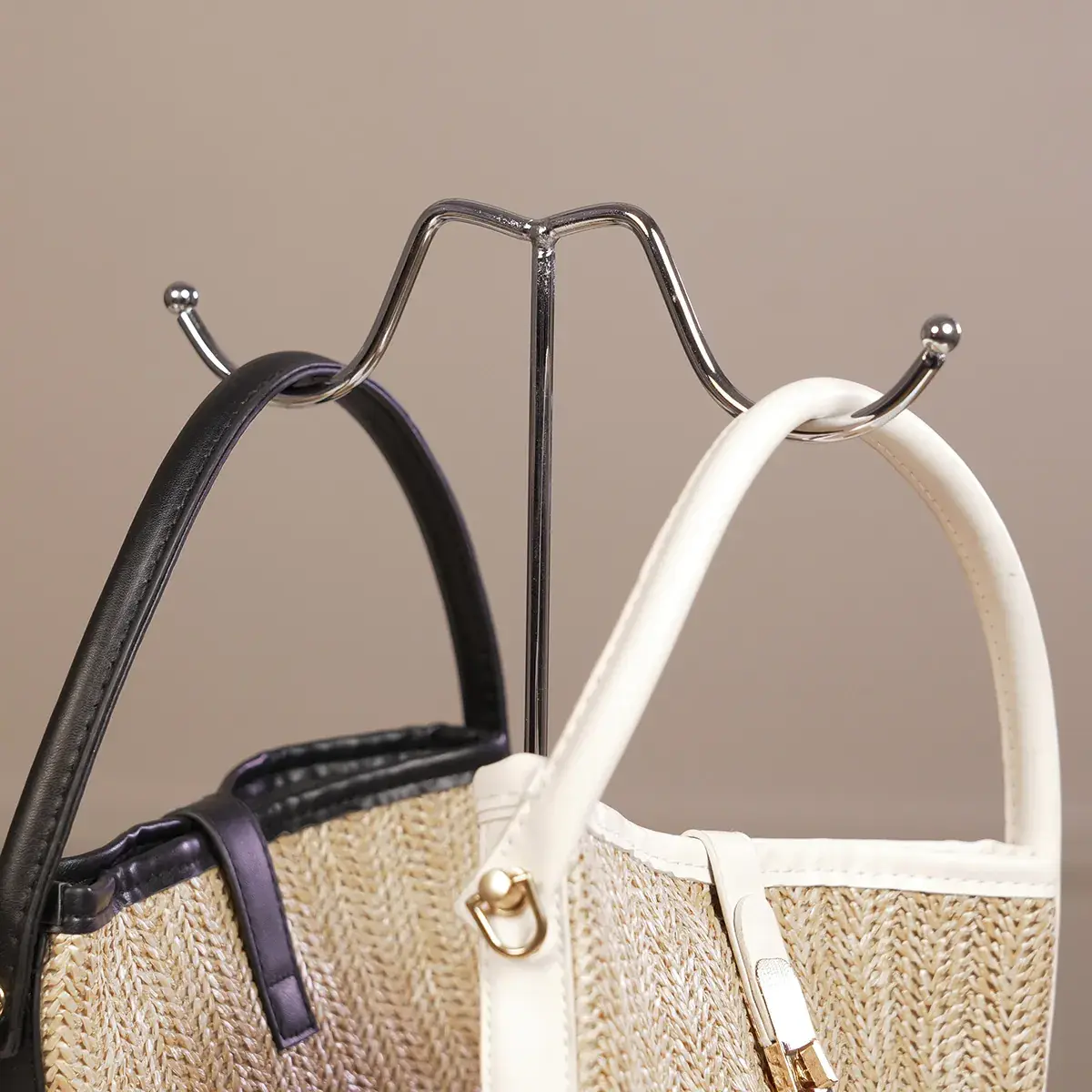 Présentoir réglable porte sac 2 bras H 42 à 70 cm métal chromé - Présentoir sac à main - Présentoirs sacs et portefeuilles-2