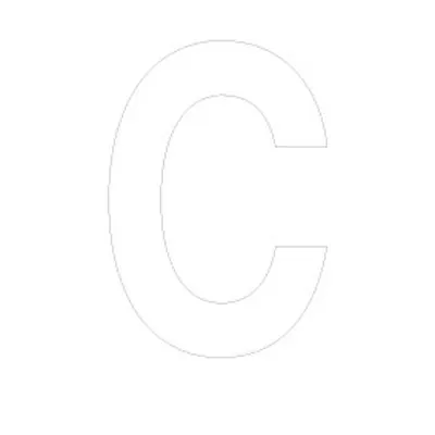 Lettre adhésive C 90 mm PickUp Mono Nobel – Blanc - Lettrage adhésif - Lettres et chiffres adhésifs