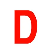 Lettre autocollante Rouge « D » H 90 mm Pickup Mono Nobel  - Lettres et chiffres adhésifs