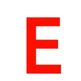Lettre autocollante Rouge « E » H 90 mm Pickup Mono Nobel  - Lettres et chiffres adhésifs