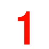 Chiffre autocollant Rouge « 1 » H 90 mm Pickup Mono Nobel - Lettres et chiffres adhésifs