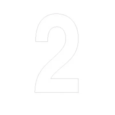 Chiffre adhésif 2 - Lettres et chiffres adhésifs