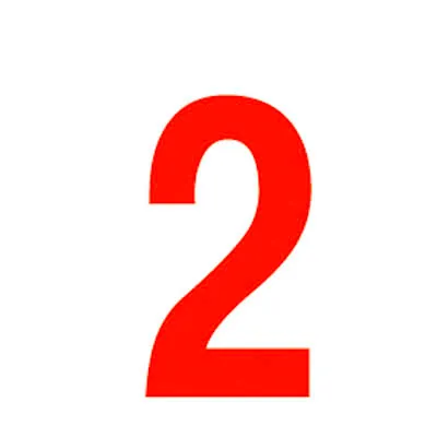 Chiffre autocollant Rouge « 2 » H 90 mm Pickup Mono Nobel - Lettres et chiffres adhésifs