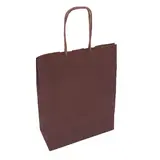 Sac kraft marron chocolat poignées torsadées sur kraft brun 19 x 8 x 24 cm – Paquet de 50 - Sacs kraft couleur poignées torsadées