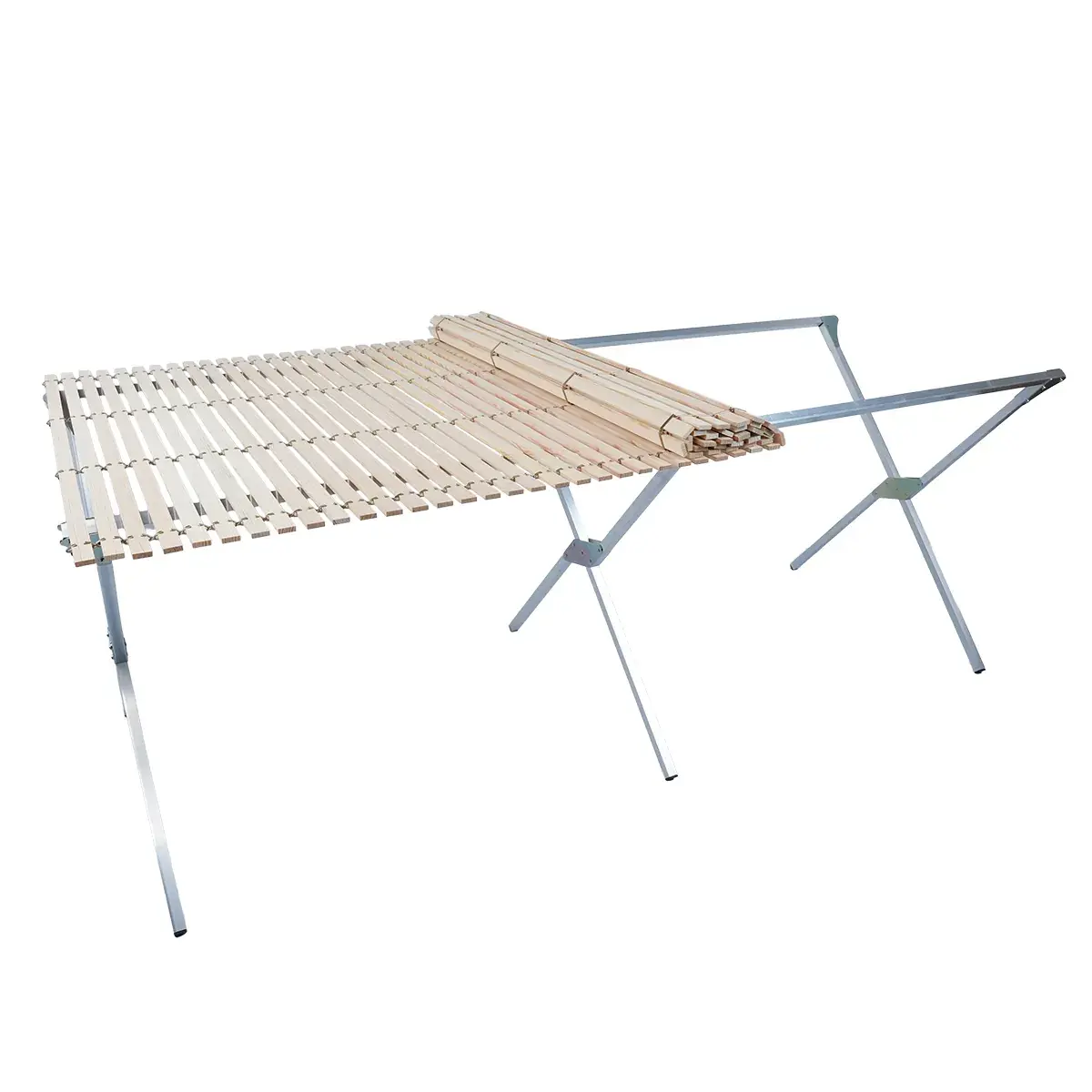 Lit de camp marché pliant en aluminium 200 x 75 x 75 cm - Tables de marché, étals de marché-5