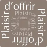 Étiquettes cadeaux adhésives Plaisir d'offrir 35 x 35 mm Taupe - Boîte de 500