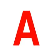 Lettre autocollante Rouge « A » Pickup Mono Nobel H 90 mm - Lettres et chiffres adhésifs