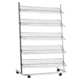 Présentoir 5 tablettes sur roulettes 102 x 50 x 156 cm fil métal - Présentoir magasin - Présentoirs fil