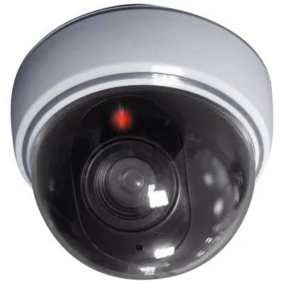 Caméra factice dôme avec LED rouge clignotant - Caméra de surveillance factice intérieure - Gris - Surveillance magasins