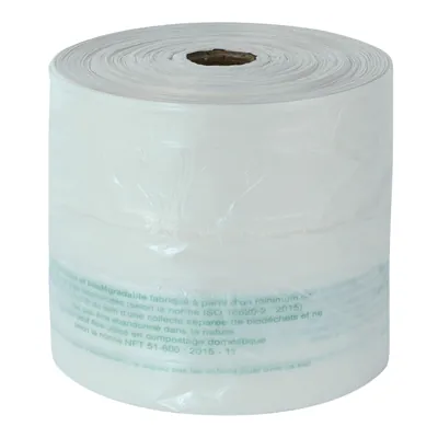 Sac bretelle biodégradable transparent 25 x 7,5 x 44 cm plastique biosourcé - Rouleau de 300 sacs - Sacs plastique biodégradables-2