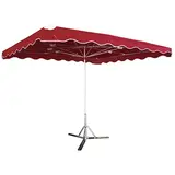 Parasol professionnel de marché - Parasol forain - Rouge bordeaux - 300 x 200 cm - armature alu, toile + housse - Parasols de marché, Parasols forains