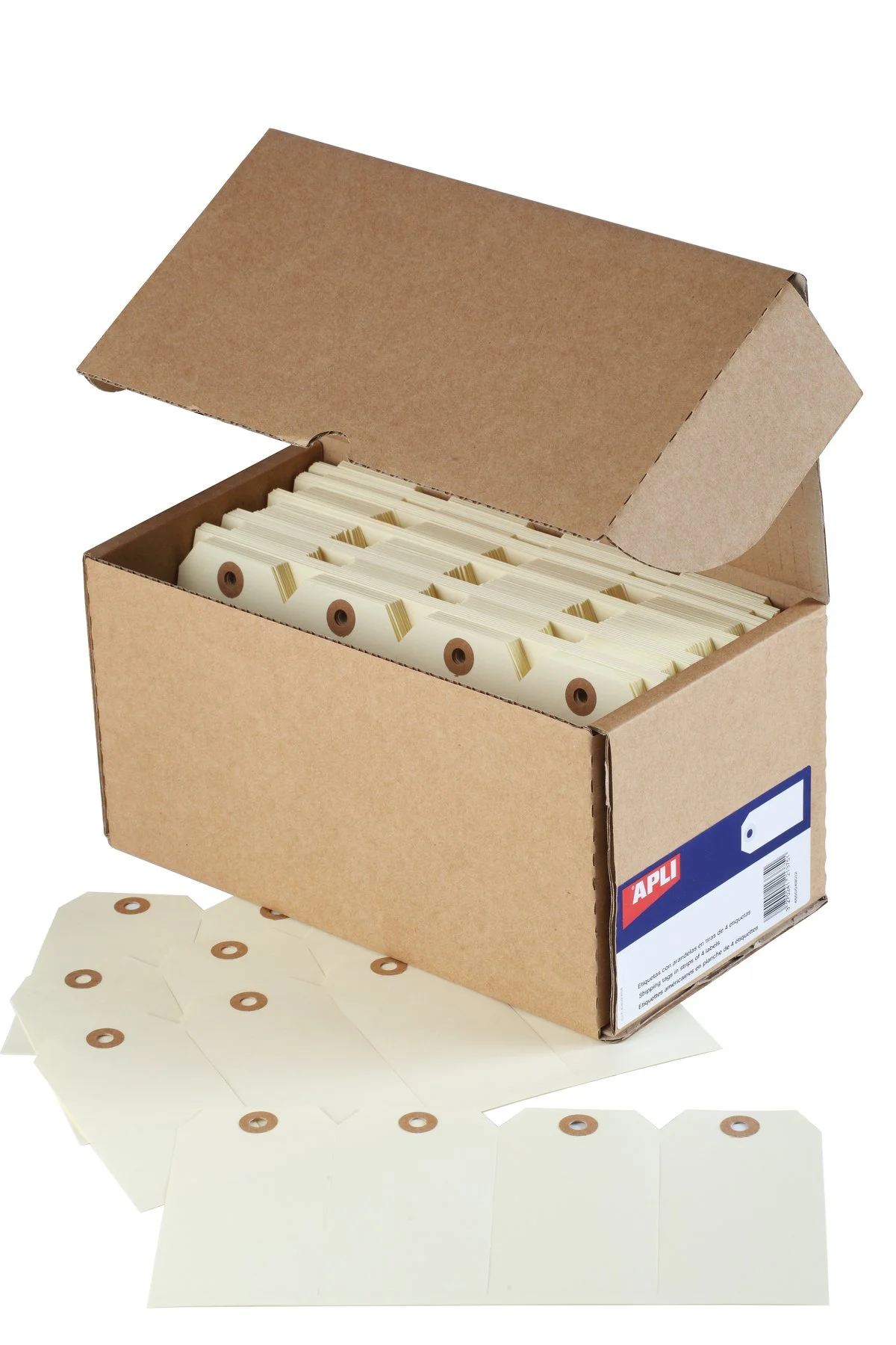 Étiquette américaine 120 x 57 mm Apli – Crème - Boîte de 1000 - Étiquettes à trou-7