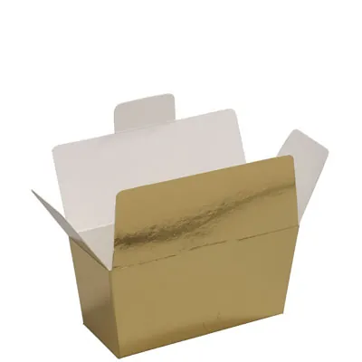 Ballotin chocolat carton or intérieur blanc 250g 11 x 6 x 5,8 cm - Ballotin chocolat vide - Lot de 25 - Ballotins chocolats vides