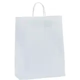 Sac kraft blanc poignées torsadées 32 x 12 x 41 cm 100g/m² - Lot de 250 - Sacs kraft blanc poignées torsadées