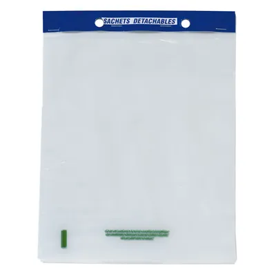 Sac plastique liassé à ouverture décalée transparent 4,95L 30 x 35 cm PE 21µ - Lot de 500 - Sacs liassés