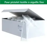 Attache étiquette pour pistolet textile aiguille fine 40mm, polypropylène - Boîte de 10000 - Attaches pour pistolet textile