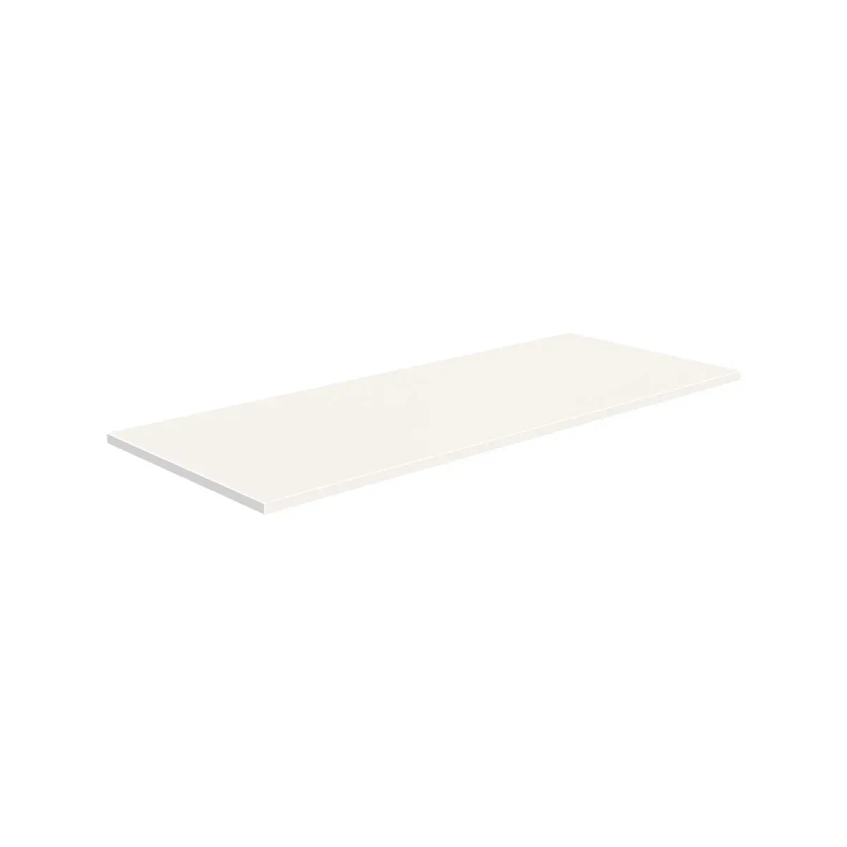 Tablette droite bois mélaminé 120 x 50 cm ép. 19 mm, chants droits minces, pour Gamme Square - Blanc craie - Tablettes Bois mélaminé