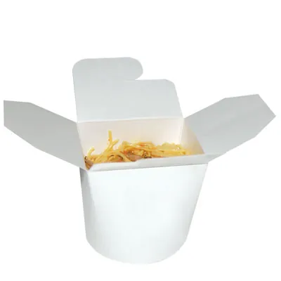 Boîte à pâtes carton 800 ml fermeture croisillon - Emballage pasta box - Blanc - Lot de 50 - Pots à soupe, Boîtes à pâtes-2