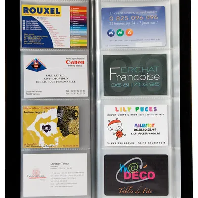 Porte cartes de visite pour 160 cartes polypropylène 12 x 27 cm - Noir - Protèges-documents, Porte-vues-2