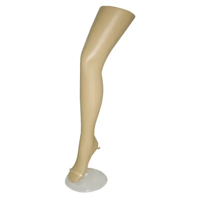 Jambe femme sur socle plastique H 67 cm - Jambe mannequin lingerie - Chair - Jambes et pieds