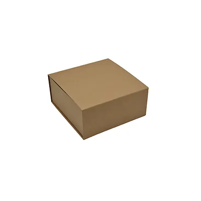 Boîte cadeau carton pliable kraft 22 x 22 x H 10 cm, 1200g/m² - Paquet de 5 - Boites cadeaux carton pliables