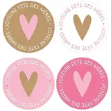 Etiquettes cadeaux Fête des Mères ø 35 mm, assortiment brun / rose / blanc - Boîte de 500 - Etiquettes fête des mères, Bons cadeaux fête des mères