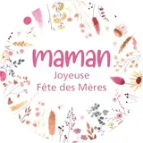 Étiquettes Fête des mères, étiquettes cadeaux Joyeuses Fête des Mères florales ø 65 mm