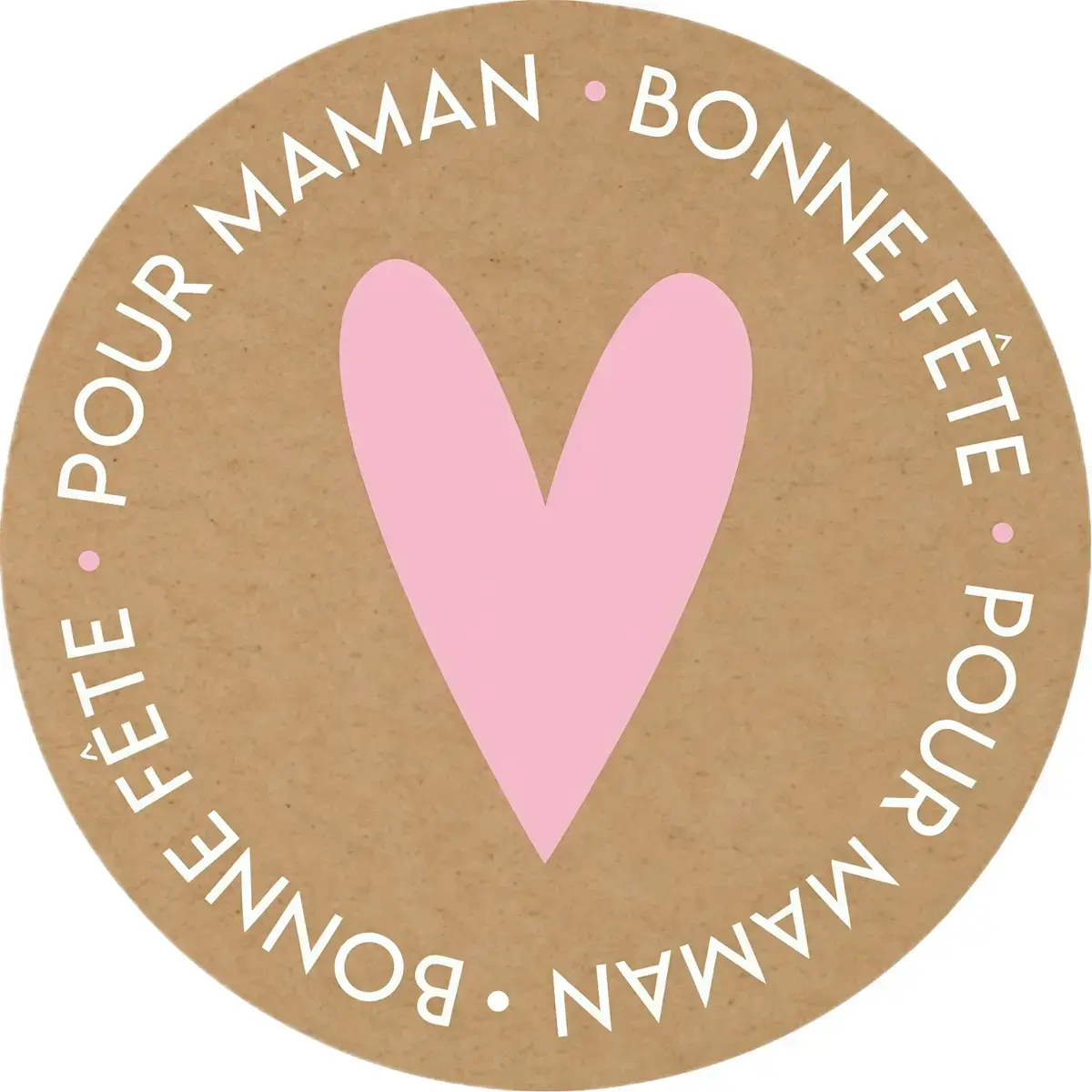 Étiquettes Fête des mères, étiquettes cadeaux Bonne Fête pour Maman ø 65 mm brun / rose - Étiquettes cadeaux adhésives
